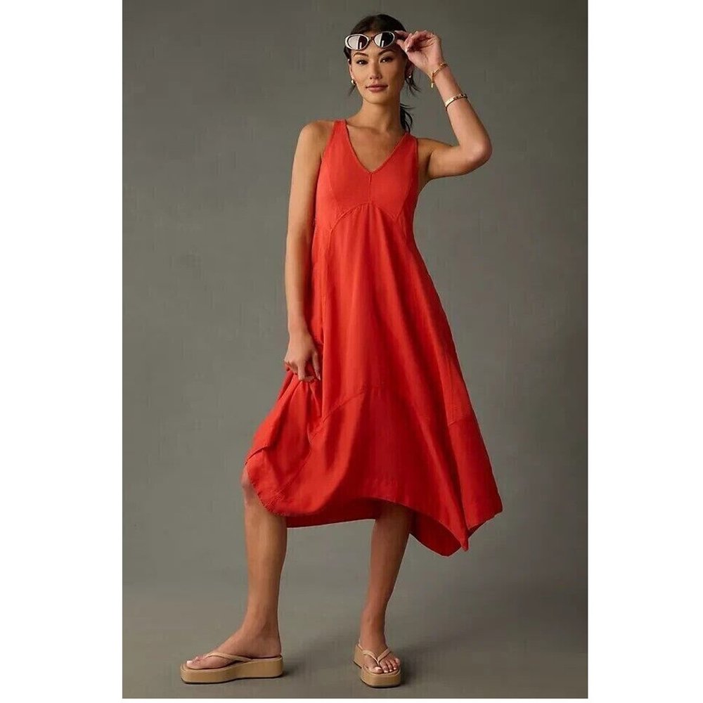 Daily Practice by Anthropologie Persephone Midi Dress Criss Cross L New